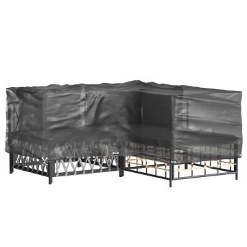 vidaXL Husă mobilier de grădină în formă de L 12 ocheți, 185x185x70 cm