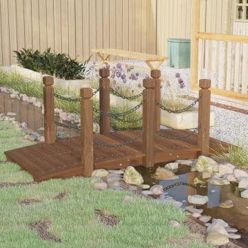 vidaXL Pod de grădină balustrade cu lanț 150x67x56 cm lemn masiv molid