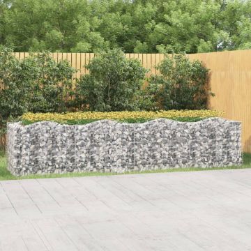 vidaXL Strat înălțat cu gabion arcuit, 400x100x100 cm, fier galvanizat vidaXL Strat înălțat cu gabion arcuit, 400x100x100 cm, fier galvanizat