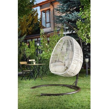 Balansoar de gradina Lokum, Crem, 110 x 110 x 196 cm