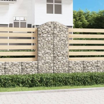 vidaXL Coș gabion arcuit, 100x50x180/200 cm, fier galvanizat