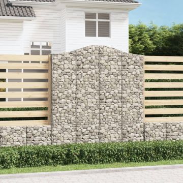 vidaXL Coș gabion arcuit, 200x30x220/240, fier galvanizat