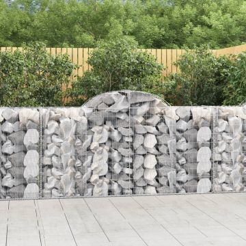 vidaXL Coș gabion arcuit 200x50x100/120 cm fier galvanizat