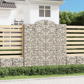 vidaXL Coș gabion arcuit, 200x50x220/240 cm, fier galvanizat