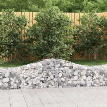 vidaXL Coș gabion arcuit, 200x50x40/60 cm, fier galvanizat