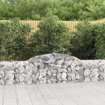vidaXL Coș gabion arcuit, 300x30x60/80 cm, fier galvanizat