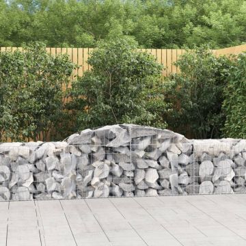 vidaXL Coș gabion arcuit, 300x50x60/80 cm, fier galvanizat