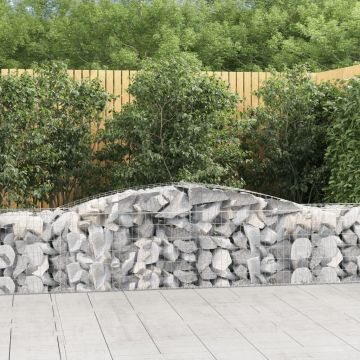 vidaXL Coș gabion arcuit 400x50x60/80 cm fier galvanizat