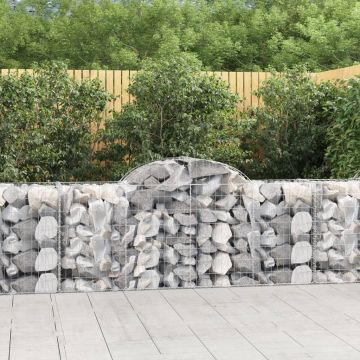 vidaXL Coșuri gabion arcuite 10 buc, 200x50x80/100 cm, fier galvanizat