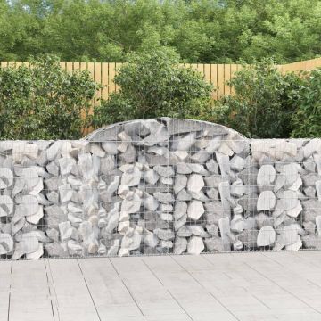 vidaXL Coșuri gabion arcuite 10 buc, 300x30x100/120 cm fier galvanizat