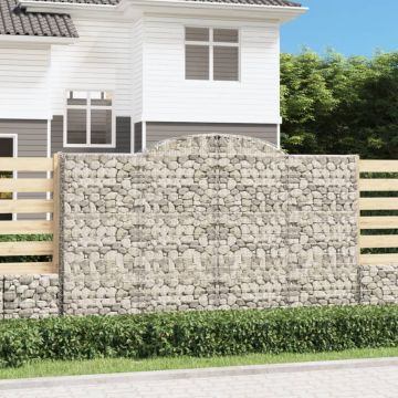 vidaXL Coșuri gabion arcuite 10 buc, 300x30x180/200 cm fier galvanizat