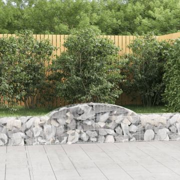 vidaXL Coșuri gabion arcuite, 10 buc., 300x30x40/60cm, fier galvanizat