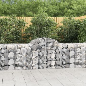 vidaXL Coșuri gabion arcuite 11 buc, 200x50x80/100 cm, fier galvanizat