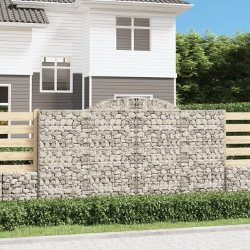 vidaXL Coșuri gabion arcuite 11 buc. 300x30x160/180cm, fier galvanizat