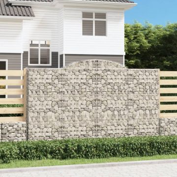 vidaXL Coșuri gabion arcuite 11 buc, 300x50x180/200 cm fier galvanizat