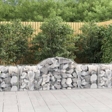 vidaXL Coșuri gabion arcuite 12 buc, 200x50x60/80 cm, fier galvanizat