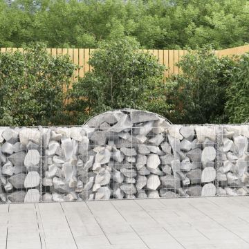 vidaXL Coșuri gabion arcuite 12 buc, 200x50x80/100 cm, fier galvanizat