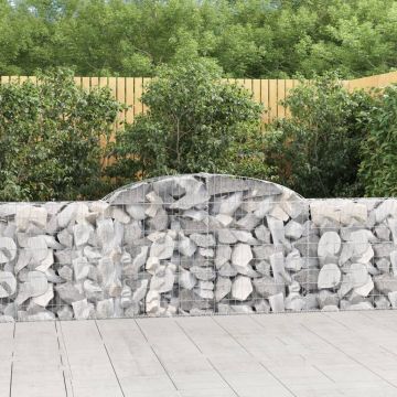 vidaXL Coșuri gabion arcuite 12 buc, 300x30x80/100 cm, fier galvanizat