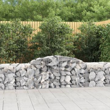 vidaXL Coșuri gabion arcuite 12 buc, 300x50x60/80 cm, fier galvanizat