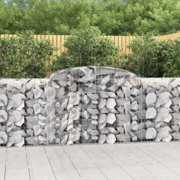 vidaXL Coșuri gabion arcuite 17 buc, 300x50x100/120cm, fier galvanizat