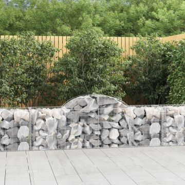 vidaXL Coșuri gabion arcuite 18 buc, 200x50x60/80 cm, fier galvanizat