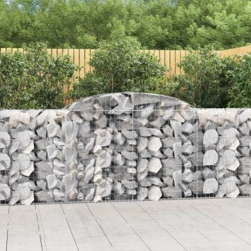 vidaXL Coșuri gabion arcuite 2 buc, 300x50x100/120 cm fier galvanizat