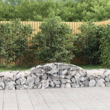 vidaXL Coșuri gabion arcuite, 2 buc., 300x50x40/60 cm, fier galvanizat