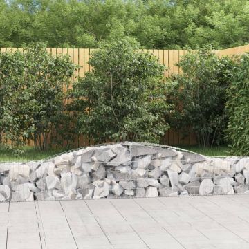 vidaXL Coșuri gabion arcuite 3 buc, 400x30x40/60 cm, fier galvanizat