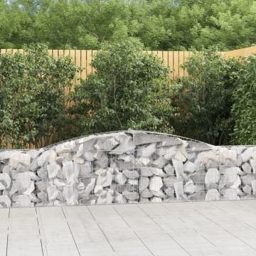 vidaXL Coșuri gabion arcuite 3 buc, 400x30x60/80 cm, fier galvanizat