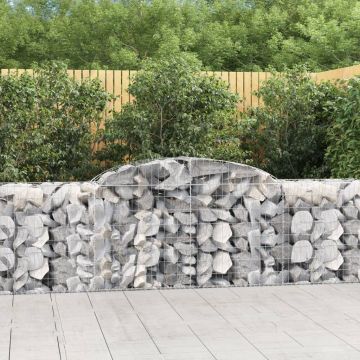 vidaXL Coșuri gabion arcuite 30 buc, 300x50x80/100 cm, fier galvanizat