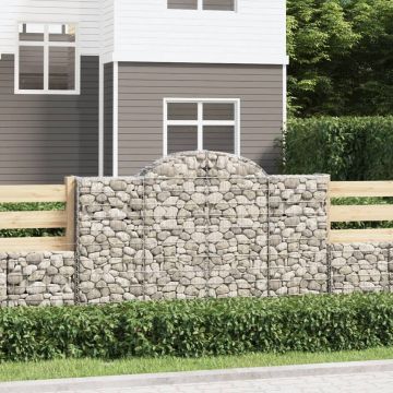 vidaXL Coșuri gabion arcuite 4 buc, 200x30x120/140 cm, fier galvanizat