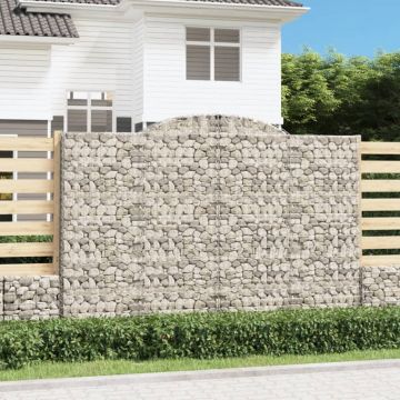 vidaXL Coșuri gabion arcuite 4 buc. 300x30x200/220 cm fier galvanizat