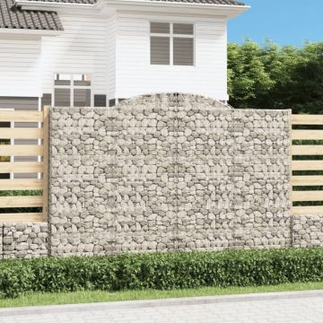 vidaXL Coșuri gabion arcuite 4 buc. 300x50x200/220 cm, fier galvanizat