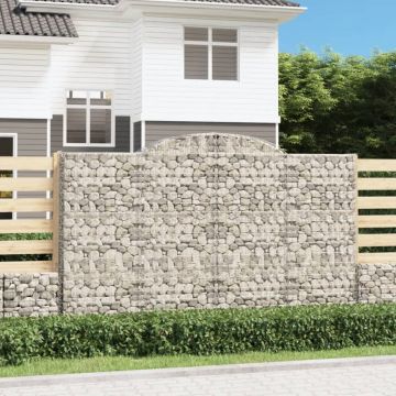 vidaXL Coșuri gabion arcuite 5 buc, 300x50x180/200 cm, fier galvanizat