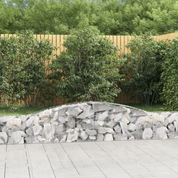 vidaXL Coșuri gabion arcuite 5 buc, 400x30x40/60 cm, fier galvanizat