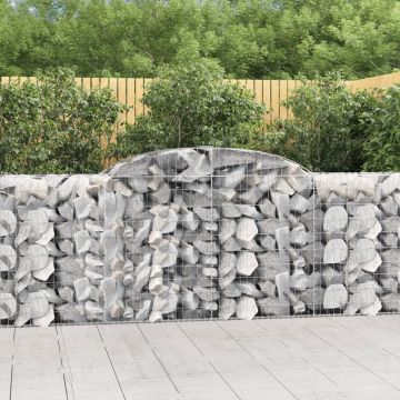 vidaXL Coșuri gabion arcuite 6 buc, 300x50x100/120 cm, fier galvanizat