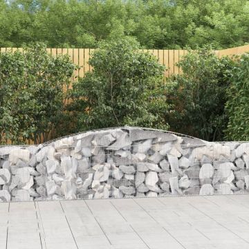 vidaXL Coșuri gabion arcuite 6 buc, 400x30x60/80 cm, fier galvanizat