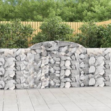 vidaXL Coșuri gabion arcuite 8 buc, 300x30x100/120 cm fier galvanizat