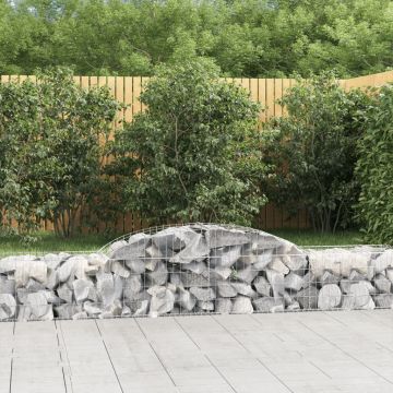 vidaXL Coșuri gabion arcuite, 8 buc., 300x50x40/60 cm, fier galvanizat