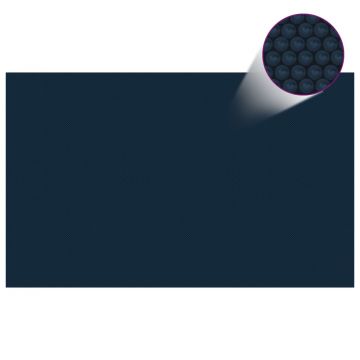 vidaXL Folie solară plutitoare de piscină negru/albastru 260x160 cm PE