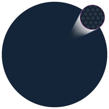 vidaXL Folie solară plutitoare piscină, negru/albastru, 488 cm, PE
