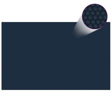 vidaXL Folie solară plutitoare piscină, negru/albastru, 800x500 cm, PE