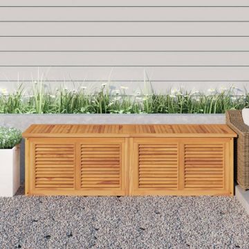 vidaXL Ladă depozitare grădină cu geantă, 175x50x53 cm, lemn masiv tec