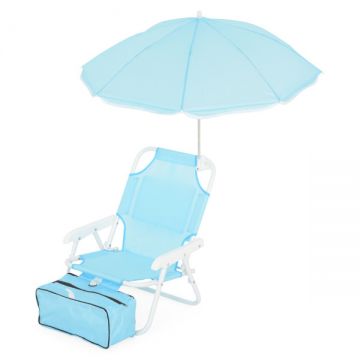 Scaun cu Parasolar si Geanta Frigorifica KIDS BEACH L.37 l.28 H.45, Albastru