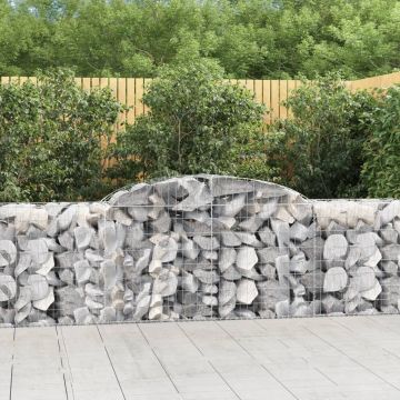 vidaXL Coșuri gabion arcuite 13 buc, 300x50x80/100 cm, fier galvanizat