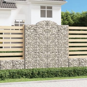 vidaXL Coșuri gabion arcuite, 6 buc, 200x50x220/240cm, fier galvanizat