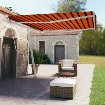 vidaXL Copertină autonomă retractabilă automat oranj/maro 400x350 cm