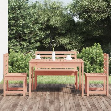 vidaXL Set cu masă de grădină, 4 piese, lemn masiv douglas