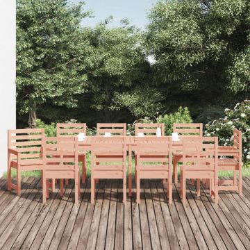 vidaXL Set cu masă pentru grădină, 11 piese, lemn masiv douglas