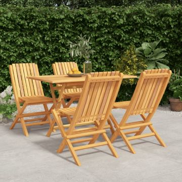 vidaXL Set masă pentru grădină, lemn masiv de tec, 5 piese